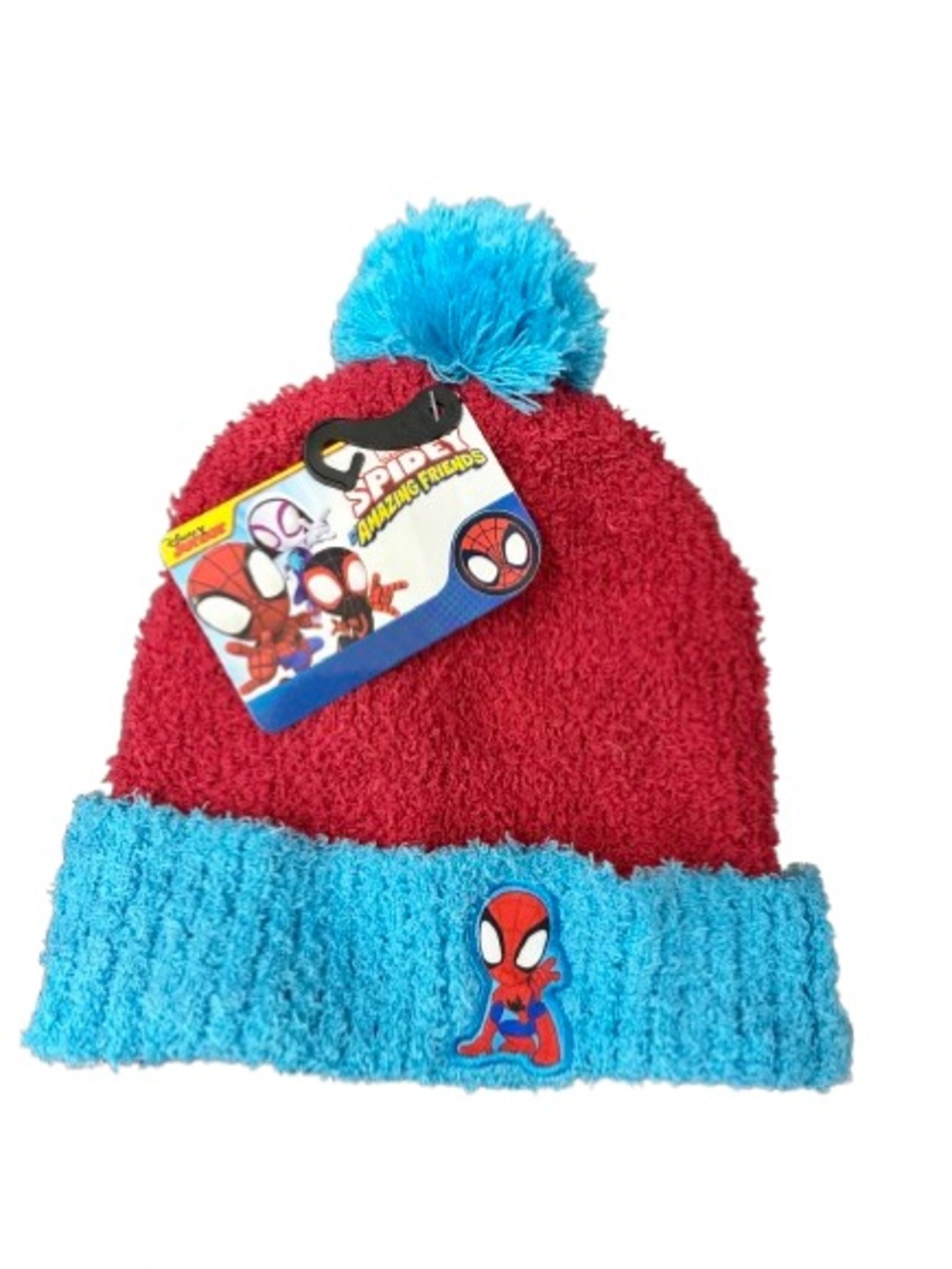 🌏$5🌏 NEW MARVEL Spidey Pom Beanie Hat Red Blue Boy’s Girl’s Unisex
